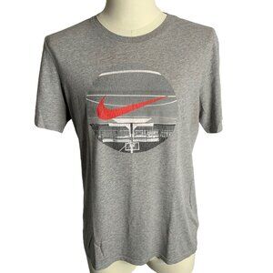 Nike Athletic Cut Dri Fit T Shirt M Grey Crewneck Short Sleeve Basketball Swoosh